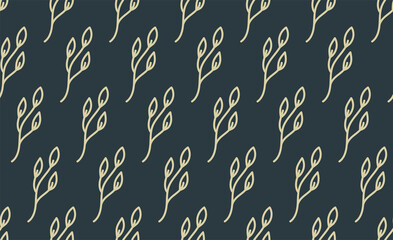 Floral vector seamless pattern for shirt, panties, tank top or swimsuit, underwear, bedding, blanket or pillow. Outline sketch flowers background. Doodle textile print. Fashion design for clothes.