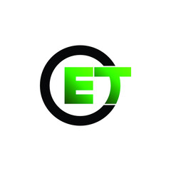 Letter ET simple logo design vector