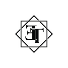 Letter ET luxury logo design vector