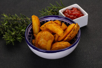 Fried potato slices