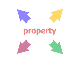 Text Property. Protection concept . Arrow with word propoerty