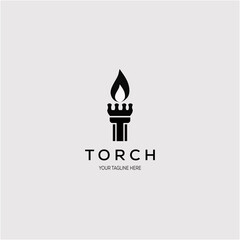 Vintage silhouette torch logo vector illustration design