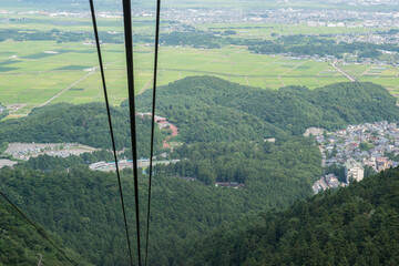弥彦山ロープウエーより越後平野を望む