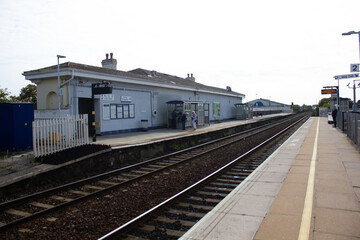 Fototapeta na wymiar The railway station at Exeter St. Thomas in Exeter, Devon, England