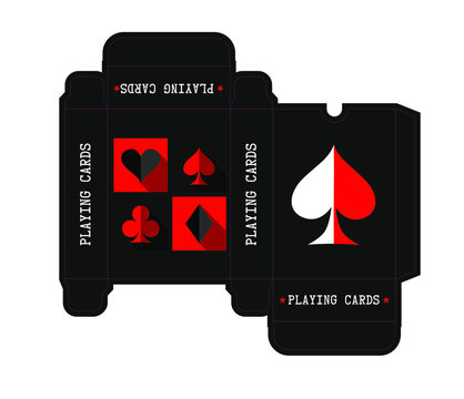 Illustration Depicting The Design Of A Box For Playing Cards In A Modern Style.