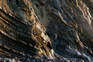 Detail of the cliffs by the shore of Basque Country