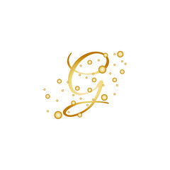 Letter G With Gold dotted circle style effect.