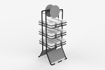 Display stand, retail display stand for product , display stands isolated on white background. 3d illustration
