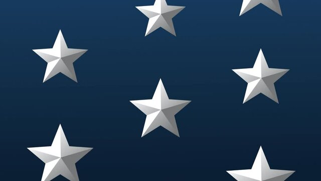 silver stars in blue background animation