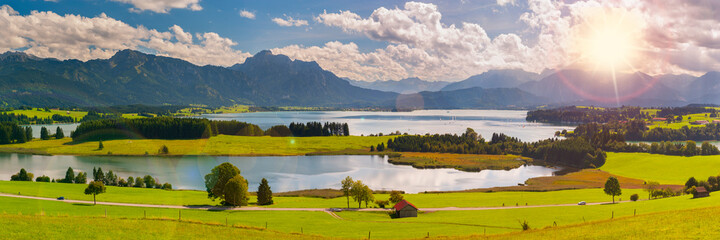 Panorama Landschaft im Allgäu bei Füssen