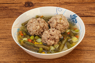 Soup with vegetables and meat balls