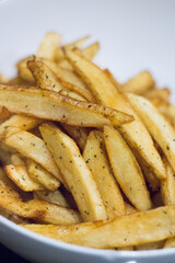 french fries on white plate