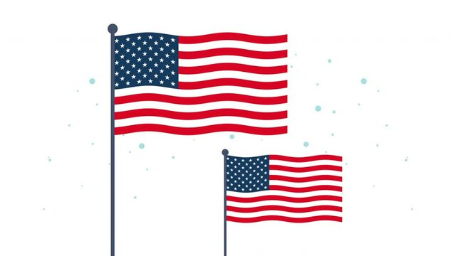 happy veterans day animation with usa flags