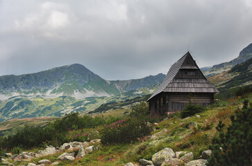 Fototapeta na wymiar Wonderful summer mountain scenery in the Polish Tatras with beautiful mountain lakes