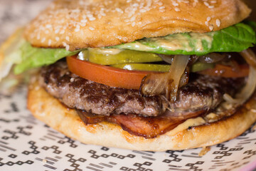 hamburger on a plate