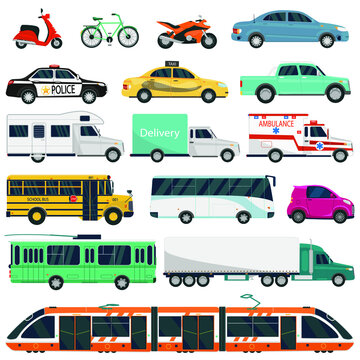 Set of transport vechicles illustration