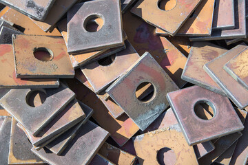 Square steel billets with round hole after plasma cutting