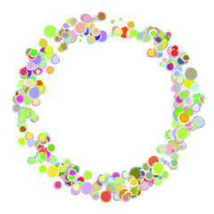 circle frame. multicolored circles.