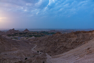 アラブ首長国連邦　UAE　アル・アインのハフィート山からの眺め