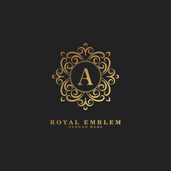 Ornamental luxury letter a logo