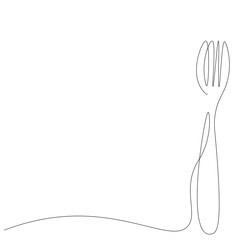 Fork silhouette on white background. Vector illustration