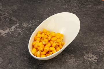 Sweet corn seeds in the bowl