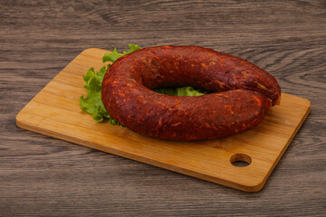 Krakowska sausage over the board