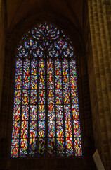 Naklejka na ściany i meble stained glass window in church