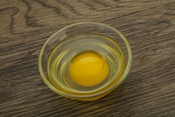 Raw Chicken egg in the bowl