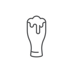 beer glass vector icon symbol alcohol drink isolated on white background