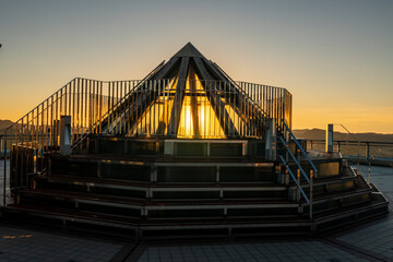 長崎県長崎市　稲佐山展望台から望む日の出の風景