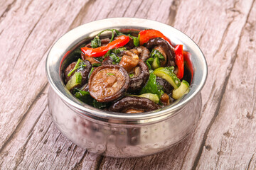 Marinated shiitake mushrooms with herbs
