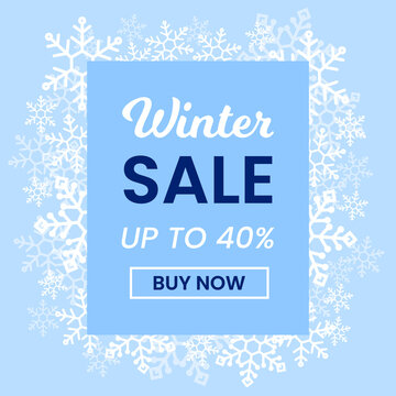 winter snowflakes sale templete