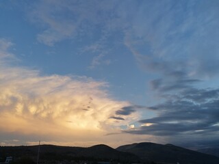 sunset in the mountains