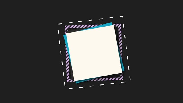 white square, blank sticker, frame animation