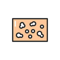 Ulticaria disease color line icon. Isolated vector element.