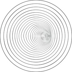 Distorted tunnel mesh. Technology, science, gaming background. Black and white. Monochrome. Banner, wallpaper, print. Bent mesh in perspective. round tunnel. mesh with convex distortion. isomerism