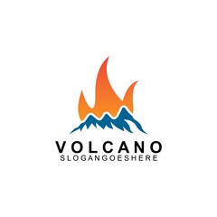 Volcano mountain logo vector. Simple illustration of volcano mountain vector logo