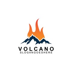 Volcano mountain logo vector. Simple illustration of volcano mountain vector logo