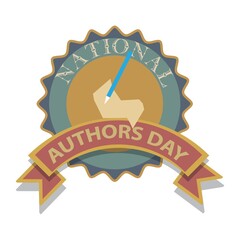 National Authors day Sign and Badge