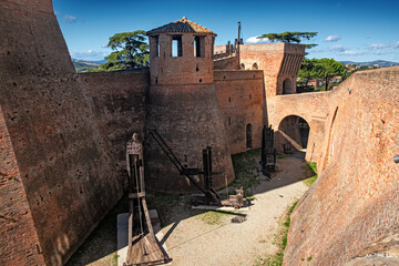 Panoramic view of the Rocca Roverasca of Mondavio, in Italy.