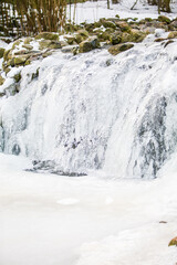 Fototapeta na wymiar Winter Landscape With Frozen Waterfall. High quality photo