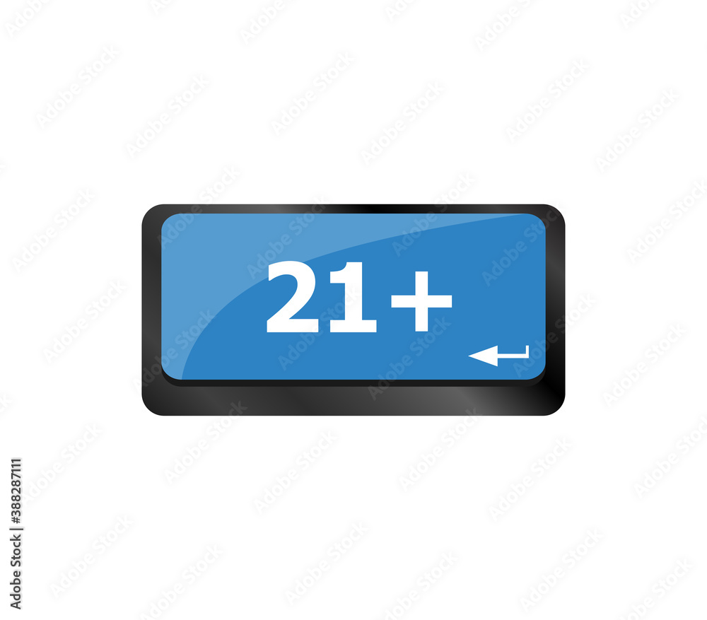 Poster 21 plus button on computer keyboard keys