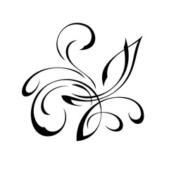 ornament 1351. decorative abstract ornament with curls in black lines on a white background