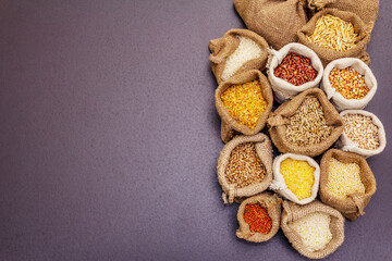 Assorted variety of cereals