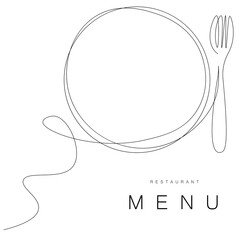 Restaurant menu background drawing vector illustration