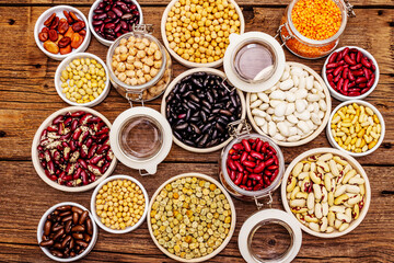 Assorted different types of beans