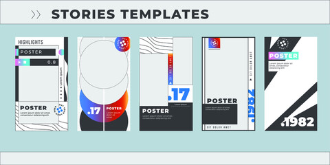 Stories poster news sport set © Artem