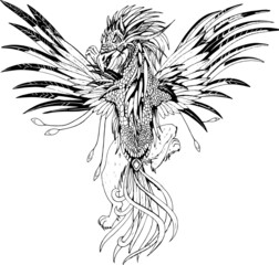 Gryphon Black and White Vector