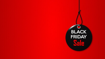 Black Friday. Black tag on the rope.